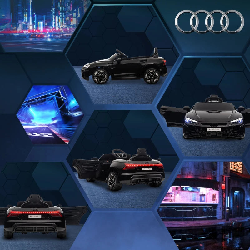 Black Audi Licensed 12V Kids Electric Ride-On Car with Remote Control