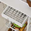 White Rolling Kitchen Cart with 4 Basket Drawers & Side Racks