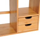 Bamboo Desktop Organizer with Drawers and Compartments