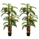 Set of 2 Tropical Palm Artificial Plants in Green Pots, 150cm