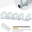 Silver Bike Storage Rack (5 Racks) - Floor/Wall Mount Bicycle Stand