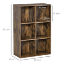 Rustic Brown Cubic Bookcase Shelves - Study, Living Room, Office Storage