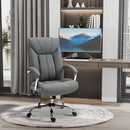 Grey Linen Home Office Chair with Adjustable Height & Swivel Wheels