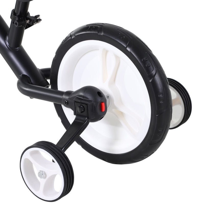 Black Kids Balance Bike with Removable Stabilizers - Ages 2-5