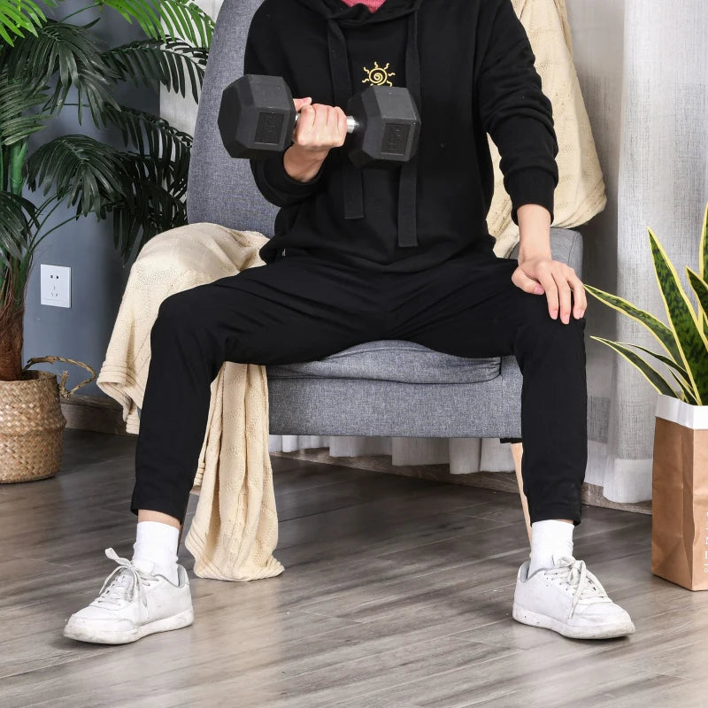 Black 12.5KG Rubber Hex Dumbbell Set for Home Gym