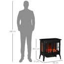 Black Electric Fireplace Heater with LED Flame Effect