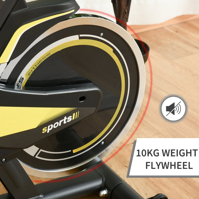 Indoor Exercise Bike Trainer - Adjustable Resistance, LCD Display, Black
