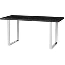 Black Marble Effect Dining Table for 6-8 People - 160 cm
