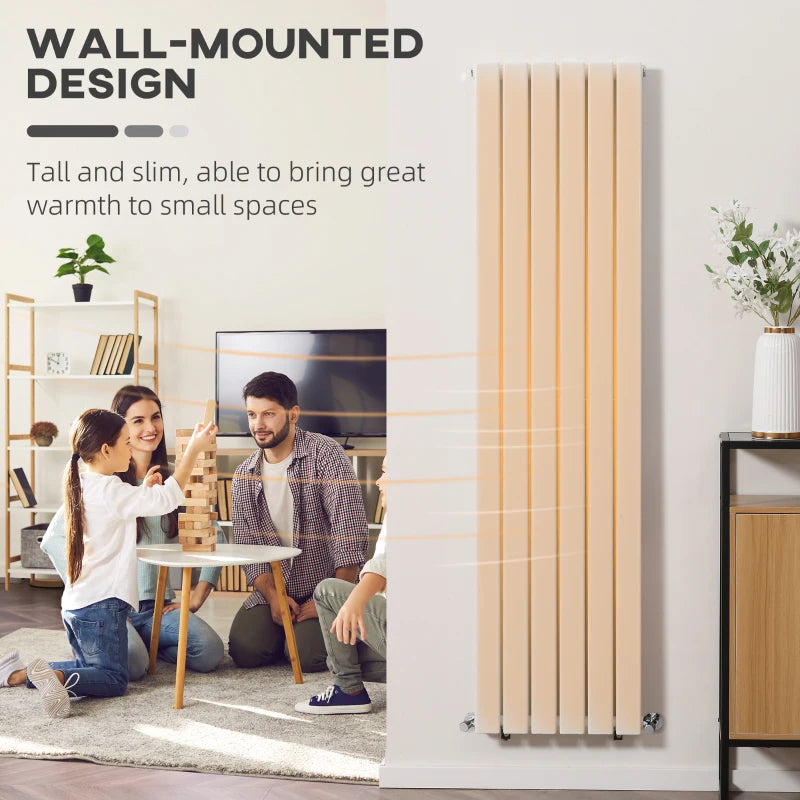 White Vertical Designer Radiator - 456 x 1800 mm Double Panel Wall Heater