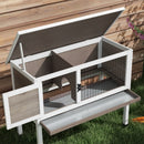 Wooden Rabbit Hutch with Asphalt Roof - Brown, 84 x 43 x 70cm