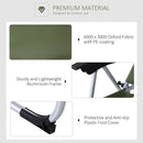 Green Folding Camping Chair with Adjustable Recliner Seat and Pillow