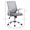 Grey Ergonomic Office Chair with Flip-up Armrest and Lumbar Support