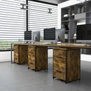 Rustic Brown 2-Drawer Industrial File Cabinet for A4 Size