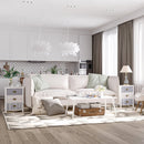 Set of 2 Purple Shabby Chic Nightstands with 3 Drawers