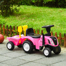 Pink Toddler Ride-On Tractor & Walker for Ages 1-3