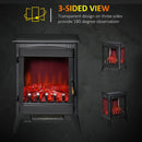 Black Electric Fireplace Stove with LED Flame Effect