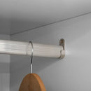 White 2-Door Wardrobe with Drawers and Hanging Rod for Bedroom Storage