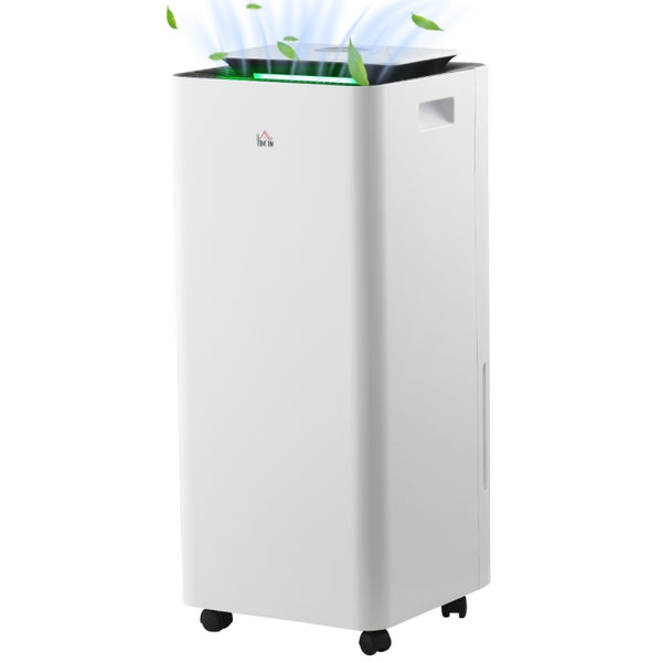 White Portable Dehumidifier with Air Purifier, 24H Timer, 5 Modes - 16L/Day