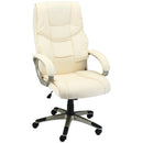 High Back Cream White Office Chair with Rocking Function