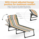 Multicolored Folding Beach Sun Lounger with 4 Adjustable Positions