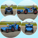 Blue 6V Quad Bike with Back Trailer for Toddlers 18-36 Months