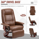 Brown Faux Leather Reclining Armchair with Footrest