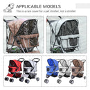 Grey Pet Stroller with Cover for Small Dogs, Folding Cat Pram