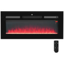 Black 102cm Electric Fireplace, 2000W Wall Mounted Fire with Remote Control