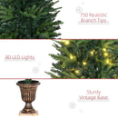 4FT Pre-Lit Green Christmas Spruce Tree with 80 LED Lights
