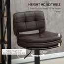 Brown Swivel Bar Stools Set of 2 - Adjustable Height Dining Chairs with Footrest