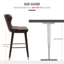 Brown PU Leather Counter-Height Bar Stools Set of 2