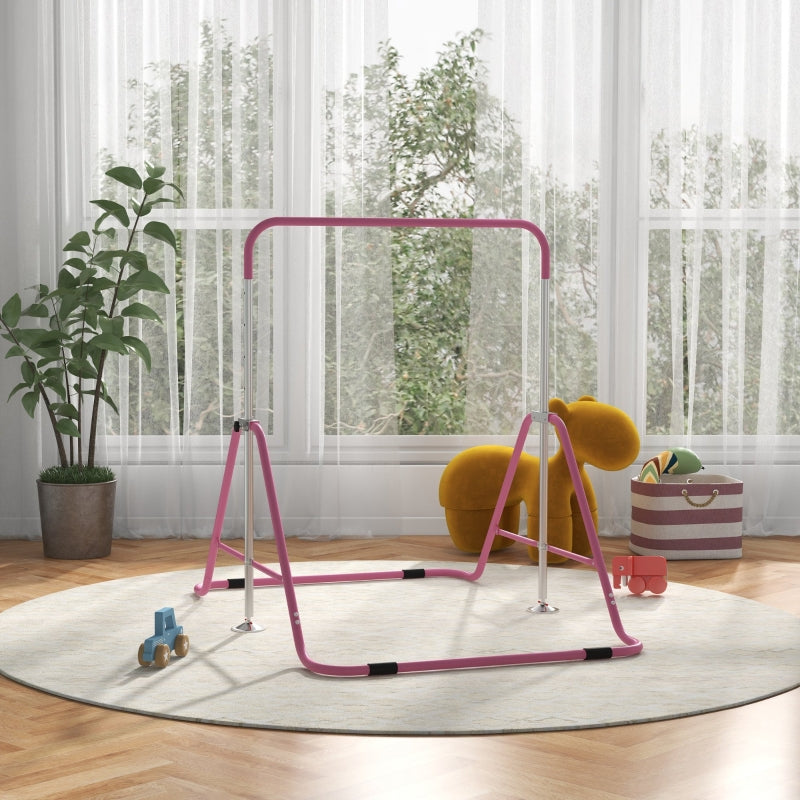 Adjustable Pink Kids Gymnastic Bar