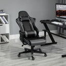 Black High Back Gaming Chair with Head Pillow and Lumbar Support