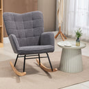 Dark Grey Wingback Nursery Rocking Chair