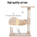 Beige Cat Tree with Scratching Posts and Hammock