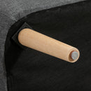 Grey Linen 2-Seater Sofa with Wood Legs