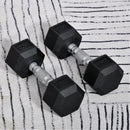 6kg Hex Rubber Dumbbells Set - Home Gym Weight Lifting Equipment