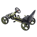 Green Kids Pedal Go Kart with Adjustable Seat and Braking System