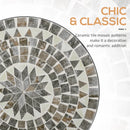 Round Grey/Black Mosaic Garden Table