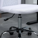White Mesh Office Chair with Adjustable Height and Swivel Wheels