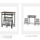 Black and Oak Bar Table Set with Footrest and Storage Shelf