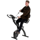 Black Foldable Recumbent Exercise Bike with 8-Level Magnetic Resistance