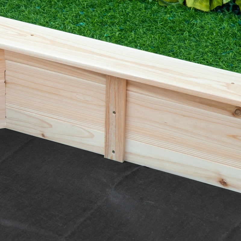 Wooden Sand Pit with Cover for Kids - Outdoor Sandbox Playset, Blue, 139.5 x 139.5 x 21.5 cm