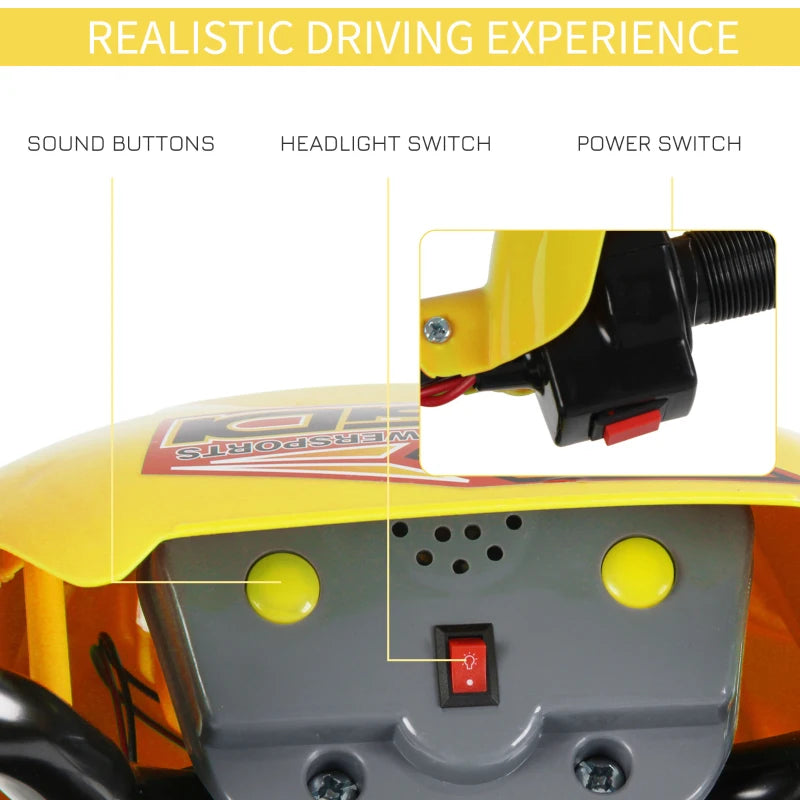 Yellow Kids Electric Motorcycle Ride-On Toy