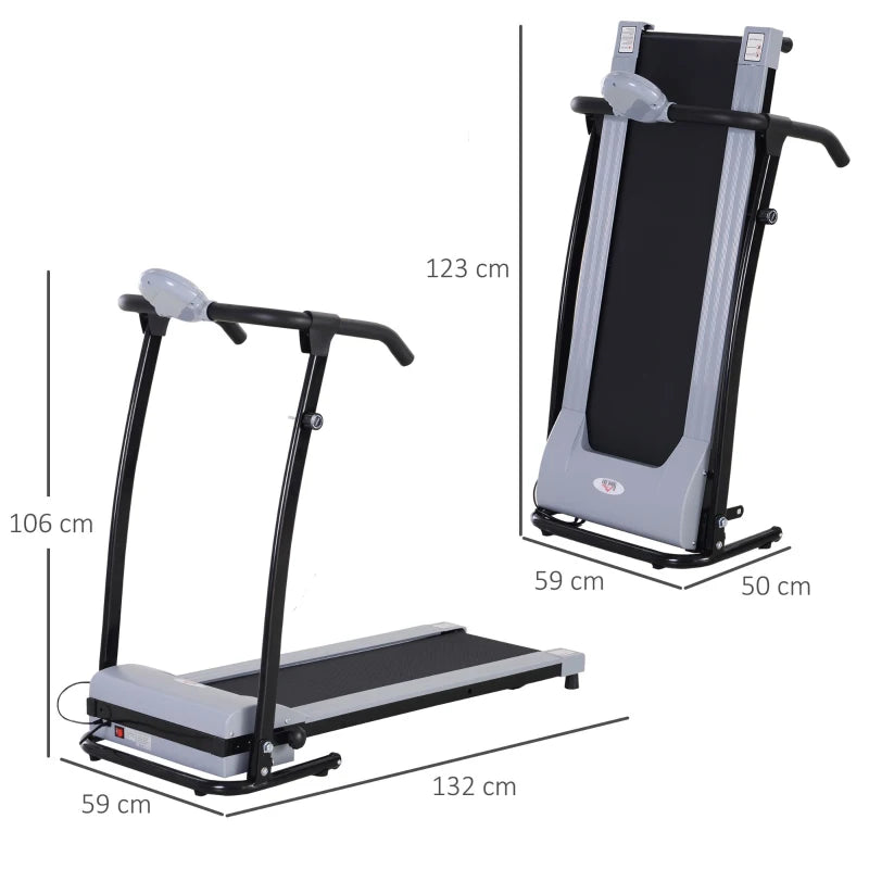 Compact Folding Treadmill with LED Display - Black