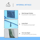 Sky Blue 4-5 Person Pop-up Waterproof Camping Tent with Windows