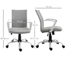 Light Grey Linen Swivel Office Chair with Armrests & Wheels