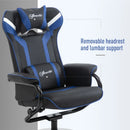 Blue Gaming Chair Set with Footrest, Headrest, and Lumbar Support
