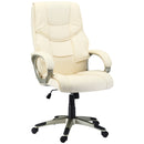High Back Cream White Office Chair with Rocking Function