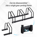 Black Bike Parking Rack - Wall or Floor Mount Bicycle Storage (3 Racks)